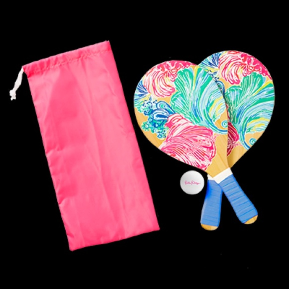 Lilly beach paddles and inflatable drink holders
